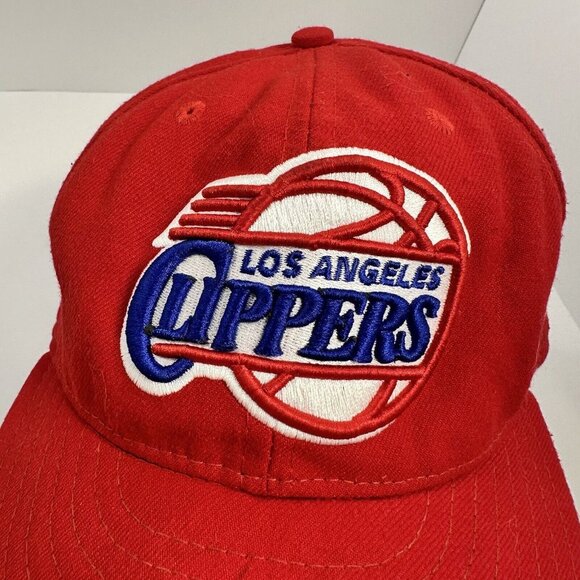 Vintage Los Angeles Clippers Red Twins Hat Cap Throwback Retro Logo Size 7 - Picture 2 of 5